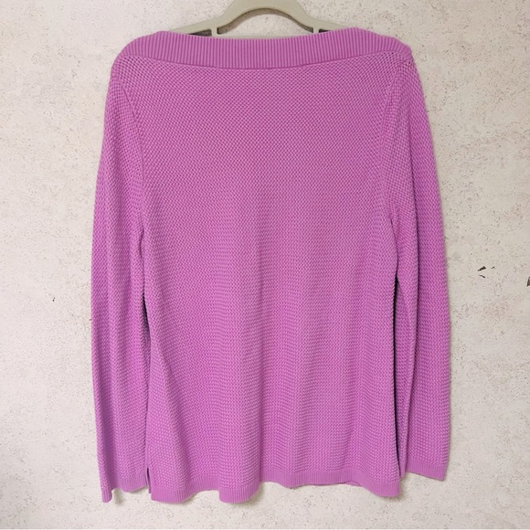 TALBOTS XL WOMENS LILIAC BUTTONS LIGHTWEIGHT TEXTURED PULLOVER KNIT COZY SWEATER - Picture 4 of 7